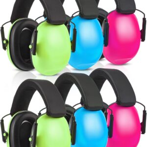 Amylove 6 Pcs Noise Cancelling Headphones Kids Adult Ear Muffs Bulk, Ear Protection 27db Noise Reduction Hearing Earmuff(Novel Style,Green Pink Blue)