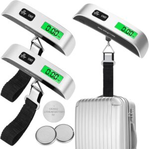 Jeffbaubl 3 Pack Digital Luggage Scale,Luggage Weight Scale,110LB Baggage Scale with Backlit LCD Display,Portable Hanging Baggage Scale,Suitcase Weight Scale with Hook for Travel Home
