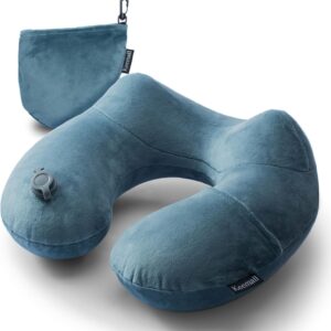 Inflatable Travel Neck Pillow for Airplane Sleeping Blow Up Neck Support Air Pillow Traveling on Plane Long Flights Washable