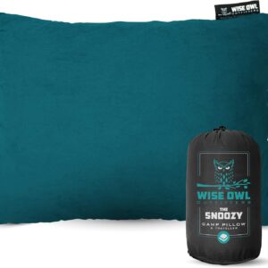 Wise Owl Outfitters Camping Pillow – Memory Foam Travel Pillow for Airplane Sleeping, Hiking, Backpacking & Outdoor Use - Small & Portable for Adults, Car, Camp & Tent