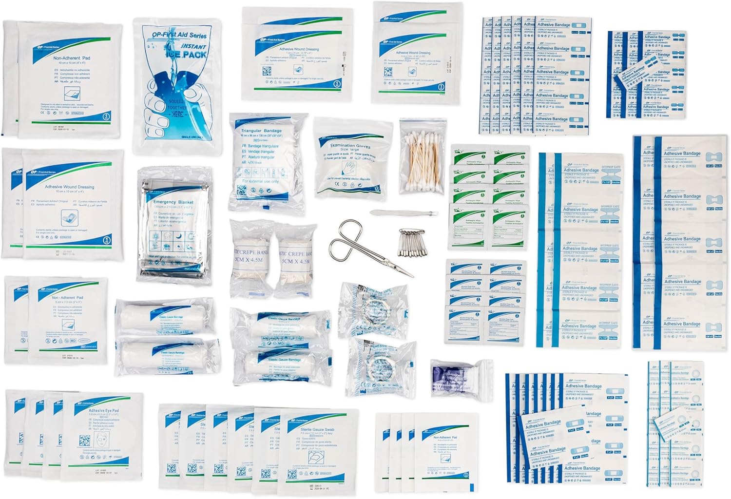First Aid Kit Refill - 200 Piece - Extra Replacement Supplies for First Aid Kits, Loose Packed Restock Supply Pack