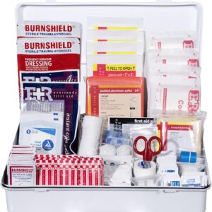 Class B OSHA ANSI Compliant First Aid Kit – Emergency Medical Supplies in Wall-Mountable Plastic Case for Workplace, Office, Home – 190 Piece