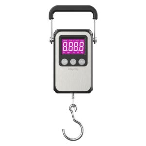 Klau Portable Rechargeable 60 kg / 120 lb Heavy Duty Hanging Scale Luggage Scales with Wide Handle Black for Home Farm Hunting Outdoor