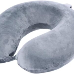 Travel Pillow,100% Pure Memory Foam U Shaped Neck Pillow,Super Lightweight Portable Headrest Great for Airplane, Car,Home,Office,Sleeping Rest (Grey)