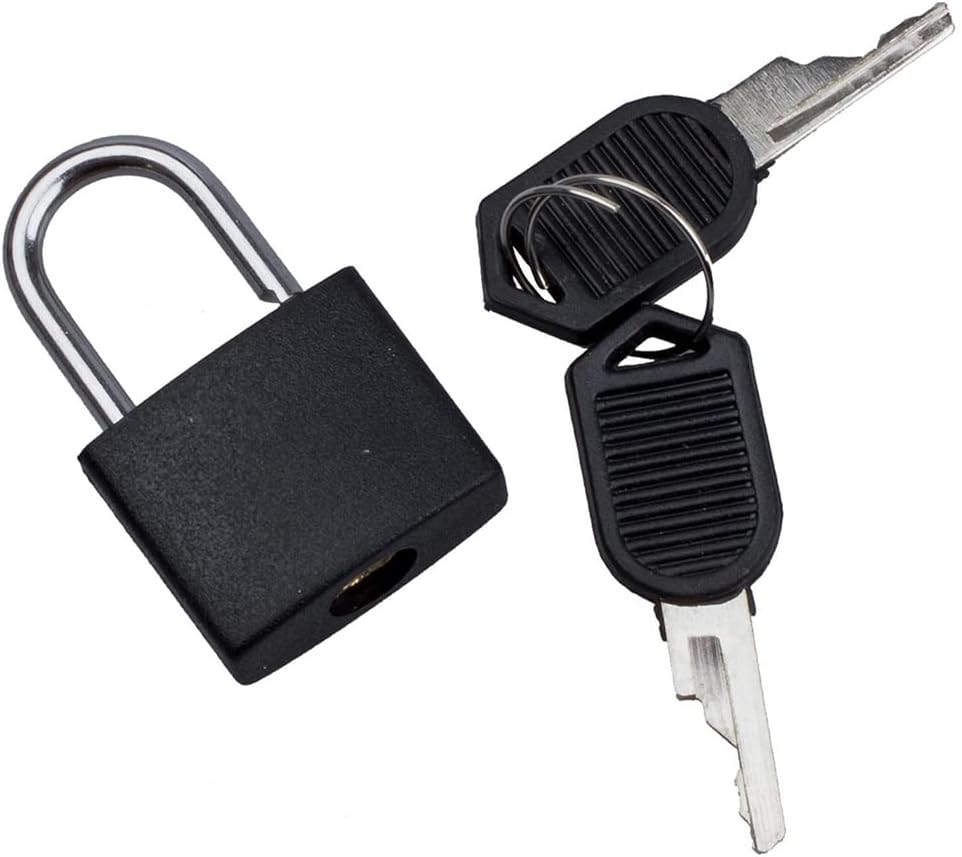 4 Pcs Small Metal Luggage Padlocks Mini Suitcase Locks Classroom Matching Game Locks with Keys for School Gym Black - Image 3