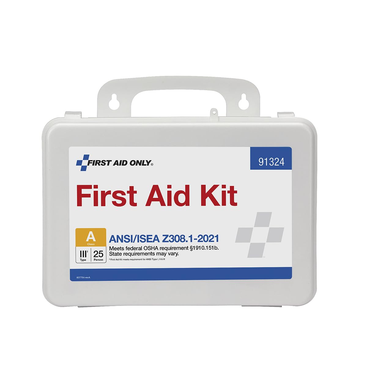 First Aid Only 91324 ANSI A 2021 and OSHA Compliant First Aid Kit, 25-Person Emergency First Aid Kit for Business, Home, Car, and Worksites, 94 Pieces