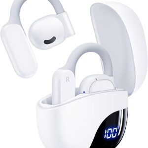 AI Translation Earbuds Real Time 164 Languages 80H Playtime Translator Ear Buds Audifonos Traductores Inglés Español Wireless Earphones Bluetooth AI Headphone for Travel Meeting Learning K08 White