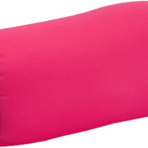 Microbead Bolster Tube Travel Pillow - Compact Neck Roll Pillow for Airplane, Car, or Home - Soft Lumbar Support Pillow - Pink