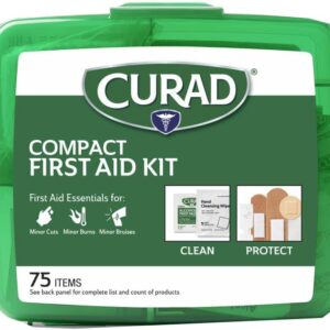 Curad Compact First Aid Kit, Green 75 Items, 1 Each