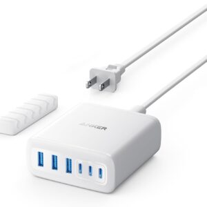 Anker Desktop Charger, Fast Charging USB C Charger with 112W Max 6-Port Desk Accessories for Home Office, Campatible with Multiple Devices, iPhone, iPad, MacBook, Galaxy and More (Cable Not Included)