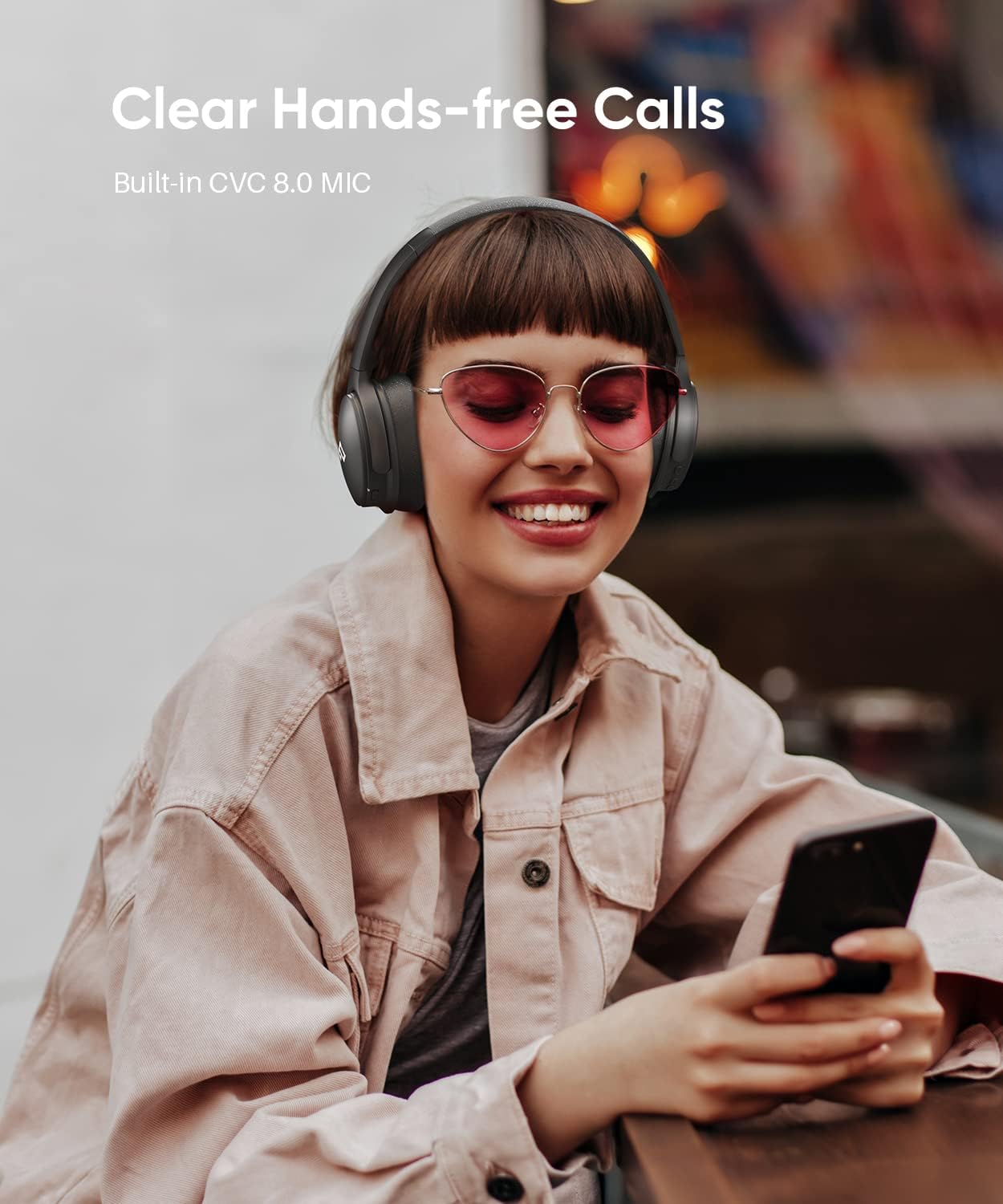 INFURTURE Over Ear Headphones Active Noise Cancelling Headphones, H1 Wireless Bluetooth Headset, Deep Bass Headset, Low Latency, 90H Playtime, Foldable Headphone for Sport Running Cool Gadgets Gift - Image 7