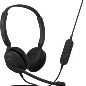 Jabra Evolve 10 Wired Headset with Noise-Cancelling Microphone for PC/Laptop Use, Easy USB-A Setup, TCO Certified, Lightweight Design, Inline Call/Volume Controls for Online Meetings, Black