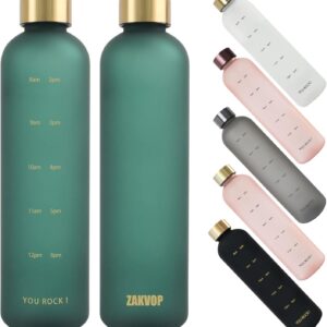 32oz Water Bottles with Times to Drink, Motivational Water Bottle with Time Marker, BPA Free Reusable Water Bottle with Hydrating Reminder for Gym Fitness Workout Travel