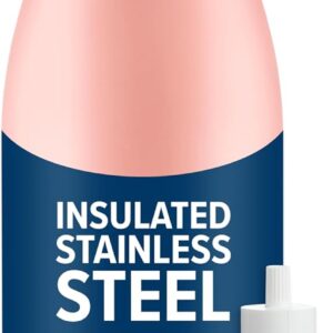 Brita Stainless Steel Premium Filtering Water Bottle, BPA-Free, Reusable, Insulated, Replaces 300 Plastic Water Bottles, Filter Lasts 2 Months or 40 Gallons, Includes 1 Filter, Rose - 32 oz