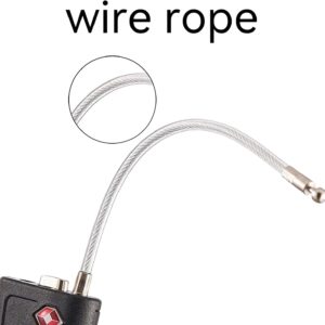 Travel Luggage Locks, Inspection Indicator, Easy Read Dials TSA Approved with Zinc Alloy - Black