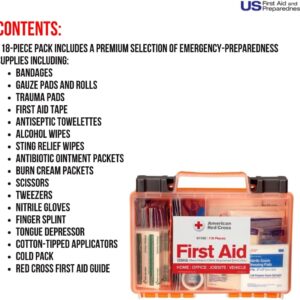 American Red Cross Officially Licensed Product, 25 Person First Aid Kit, 118 Piece Emergency Medical Supplies to Clean & Treat Minor Injuries, Hard Case Box for Home, Business, Job Site, Car