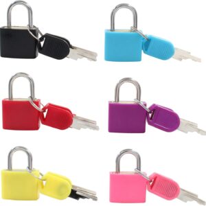 Waziaqoc 6 Pcs Luggage Locks with Keys, Small Suitcase Padlock, Mini Metal Padlock for Travel Bags, School Gym Locker, Toolbox