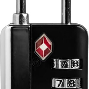 TSA Locks for Luggage, Small Combination Lock for Locker, 3 Digit Padlock Combination, TSA Approved Combo Padlocks for Gym Locker, Travel Suitcase, Gun Case, Storage Box (Black)