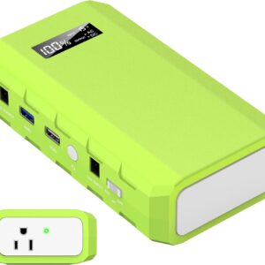 powkey Portable Power Station with AC Outlet, 65W/110V External Battery Pack 24000mAh/88.8Wh Power Pack, Portable Power Source Supply Backup for Outdoor Tent Camping Home Office
