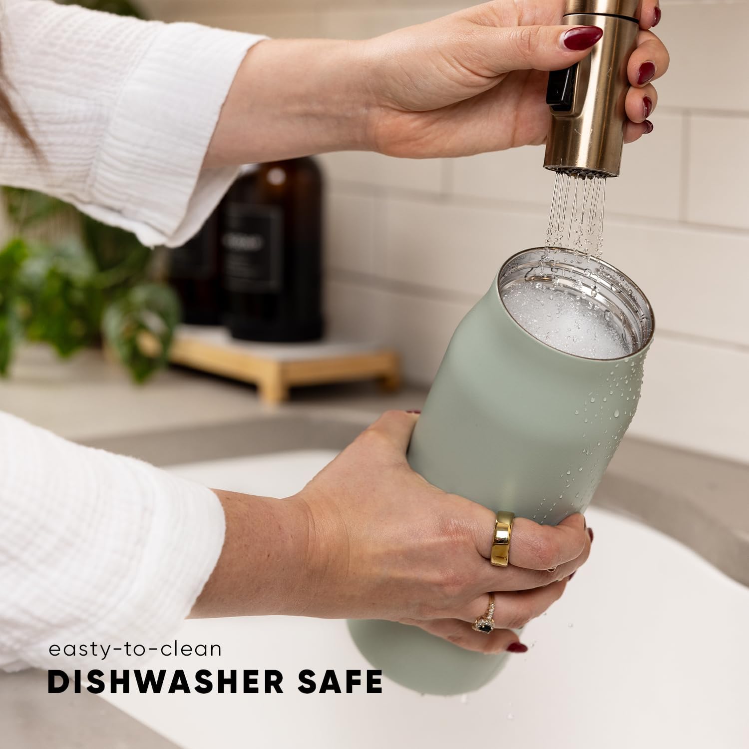 Simple Modern Water Bottle with Straw lid | Insulated Stainless Steel Thermos | Reusable Travel Water Bottles for Gym & Sports | Leak Proof & BPA Free | 34oz, Almond Birch - Image 7