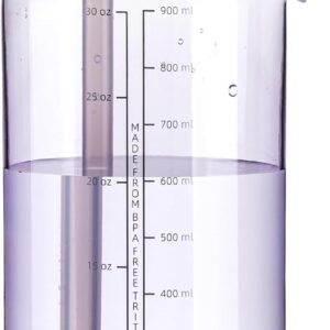 OLDLEY 32 oz Clear Water Bottle with Straw,Tritan BPA-Free, Wide Mouth, Leak Proof - for Gym, Travel, Home, School, Office (Purple)