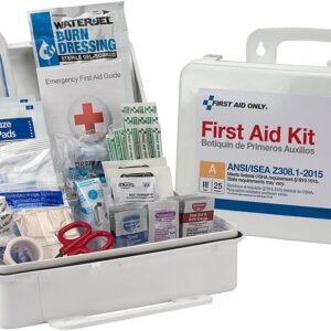 First Aid Only 90562 ANSI A 2015 and OSHA Compliant First Aid Kit, 25-Person Emergency First Aid Kit for Business, Home, Car, and Construction Sites, 89 Pieces