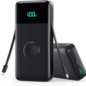 Portable Charger 40800mAh for iPhone with Built-in Cable and iWatch Charger, 25W PD Fast Charging USB C Power Bank,Travel Camping Essentials Battery Pack for iPhone 17/16/15/14/13,Android,Apple Watch