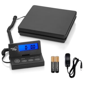 Smart Weigh Digital Postal Shipping Scale, 110lb/50kg to 0.1oz/2g Precision, Hold Function, Separate Wall-Mount Screen, AC Adapter & Batteries Included