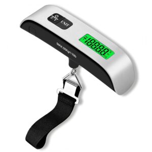 Luggage Scale, Portable Digital Hanging Baggage Scale for Travel, Suitcase Weight Scale with Rubber Paint, 110 Pounds,(No Battery Included)