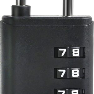 TSA Locks for Luggage, Small Combination Padlock with Alert Indicator, Luggage Locks TSA Approved for Travel Essentials, Combo Lock for Suitcase, Cabinet, Gym Locker, Gun Case, Box (Black)