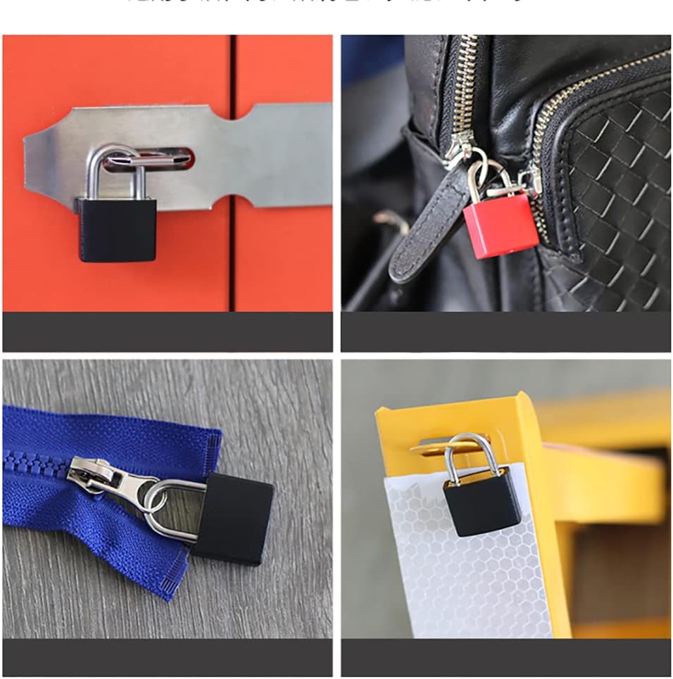 4 Pcs Small Metal Luggage Padlocks Mini Suitcase Locks Classroom Matching Game Locks with Keys for School Gym Black - Image 5