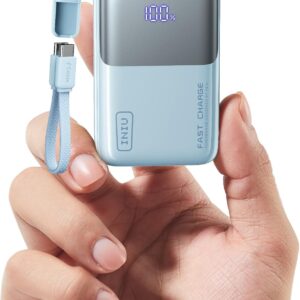 INIU Pocket Size Portable Charger, Ultra Small 10000mAh 45W PD Power Bank, Fast Charging Battery Pack, Travel Essentials Powerbank for iPhone 17 16 Pro Air, Xiaomi 17 Pro Max 16 15 14, Samsung S24 etc