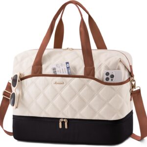 LOVEVOOK Weekender Bags for Women with Shoe Compartment, Lightweight Travel Duffle Bag with Wet Pocket, Hospital Overnight Bags for Women Labor Delivery, Personal Item Carry On Bag for Gym, Sport