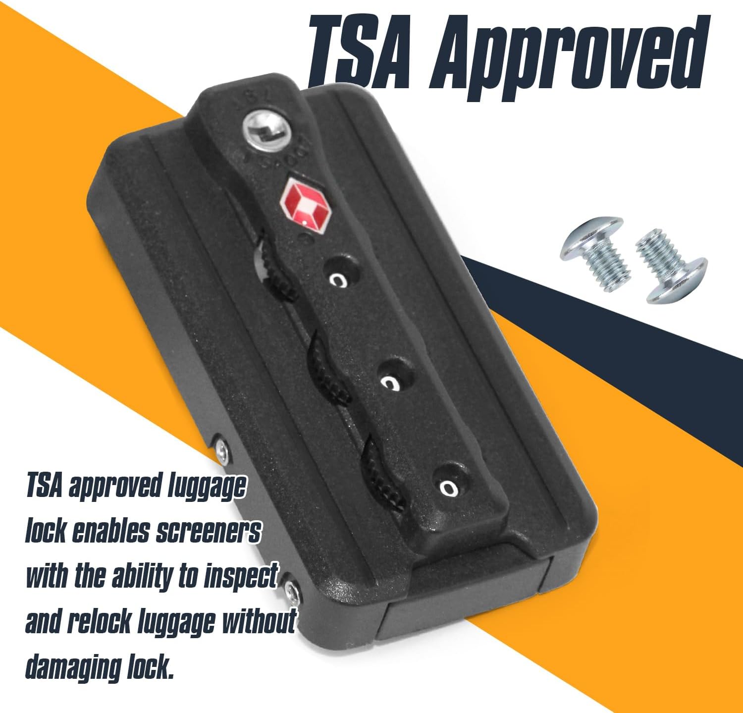 2-Pack TSA Approved Luggage Locks, 3-Digit Combination Replacement Lock for Zipperless Aluminum Suitcase, External Mount Travel Lock for Hard Shell Luggage (Black) JS-6050 - Image 6