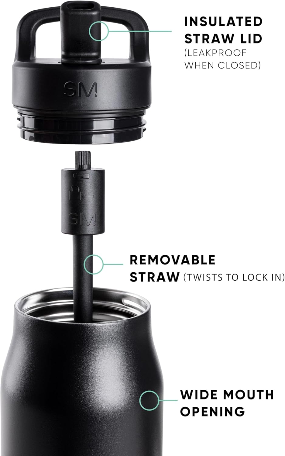 Simple Modern Water Bottle with Straw lid | Insulated Stainless Steel Thermos | Reusable Travel Water Bottles for Gym & Sports | Leak Proof & BPA Free | 34oz, Almond Birch - Image 2