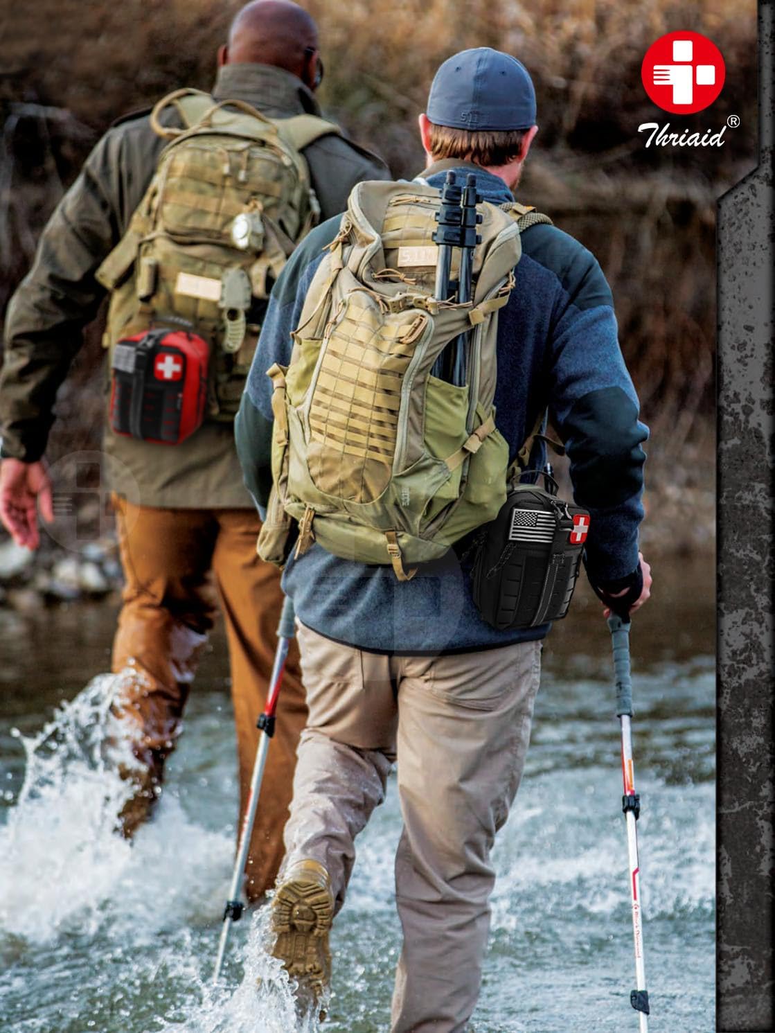 Survival First Aid Kit with Israeli Bandage, Chest Seal, Tourniquet, Splint, Tactical Military Combat Molle IFAK for Wound Care, Bleeding Control, Trauma Hemorrhage and More (Black) - Image 5