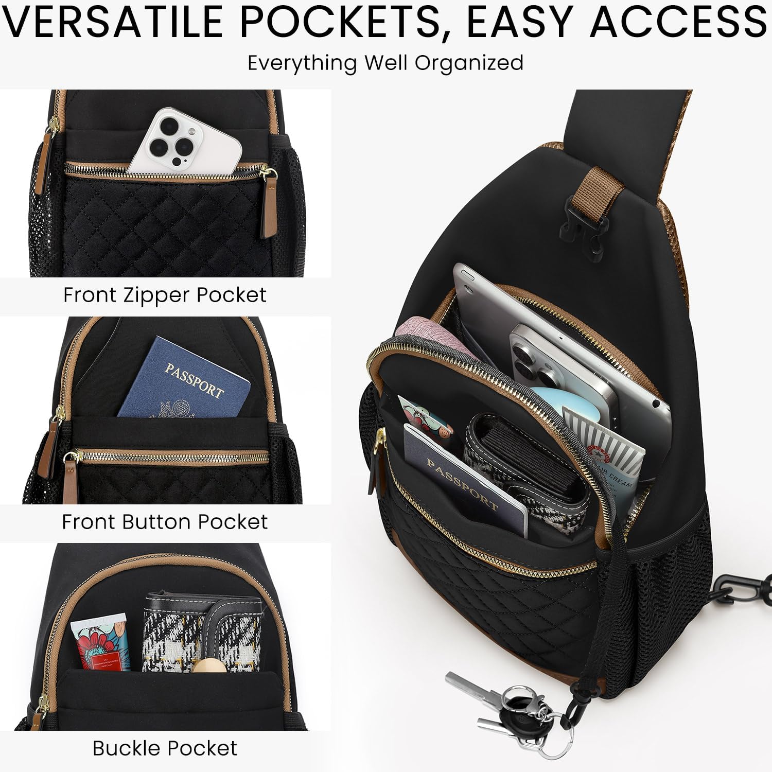 Small Crossbody Purses Bags for Women Men Travel, Chest Sling Bag Women Casual Cross Body Bag for Woman Sling Backpack - Image 5