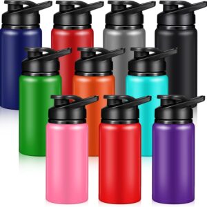 Mimorou 10 Pack Reusable Aluminum Water Bottles Bulk Multicolor Outdoor Sports Water Bottles for Travel Gym Cycling Camping, Snap Lid