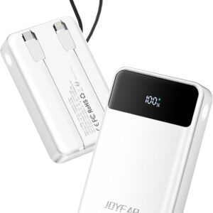 Portable-Charger-Power-Bank Travel Essentials Battery Pack USB C 30000mAh Built in Cable 22.5W Phone Fast Charging Powerbank Compatible with iPhone 16 15 14 13 12 11 iPad Samsung Google etc