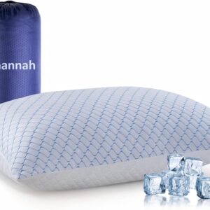 Gehannah Travel Pillow - Large 1 Pack Compressible Camping Pillow for Sleeping - Shredded Memory Foam with 1 Storage Bags - Supportive for Adults, Kids, Outdoor, Backpacking, Hiking Gear