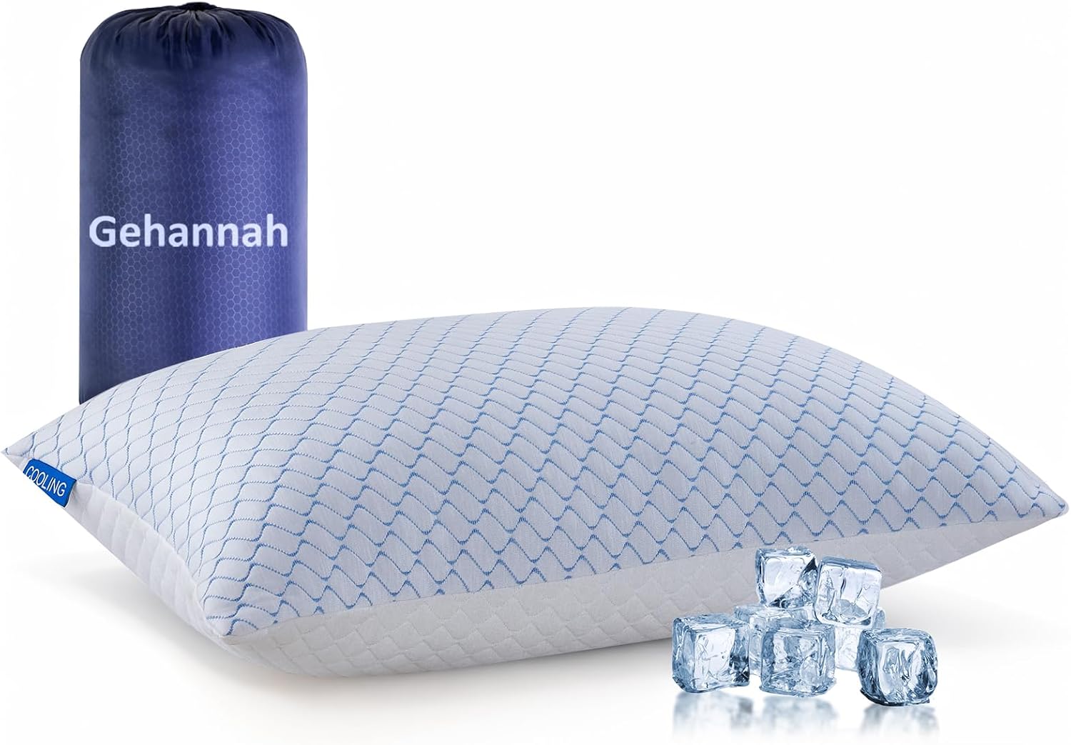 Gehannah Travel Pillow - Large 1 Pack Compressible Camping Pillow for Sleeping - Shredded Memory Foam with 1 Storage Bags - Supportive for Adults, Kids, Outdoor, Backpacking, Hiking Gear