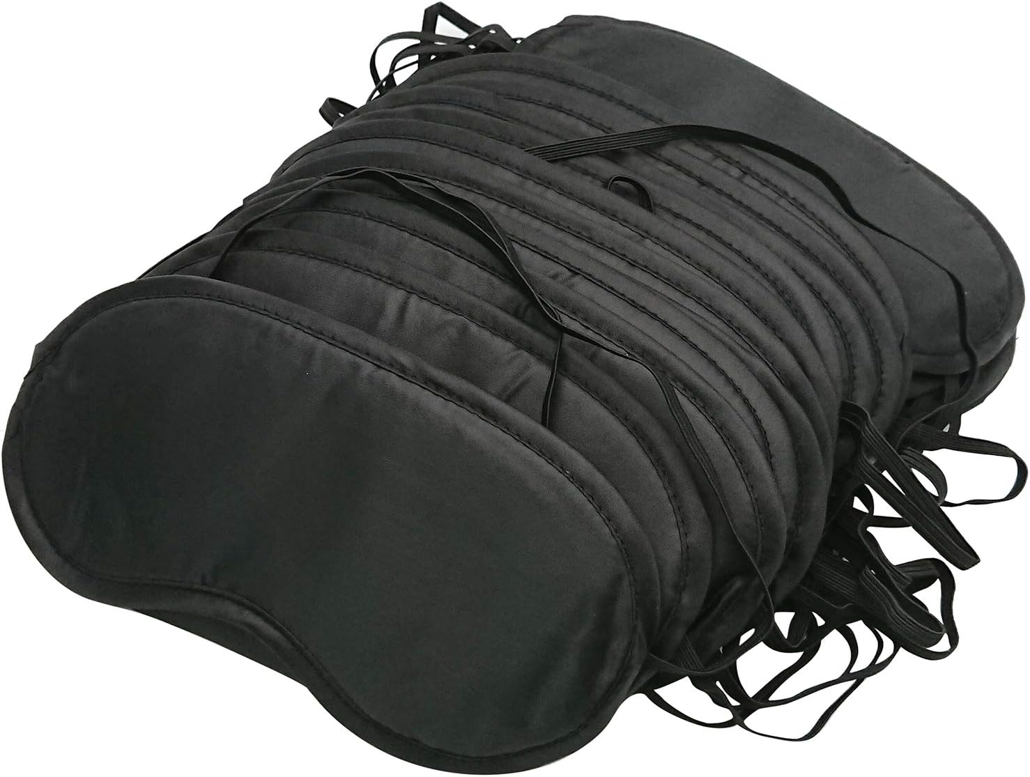 12 Pcs Eye Mask Sleep Blindfold with Nose Pad and Elastic Strap for Travel Sleep, Game Sleeping, Black