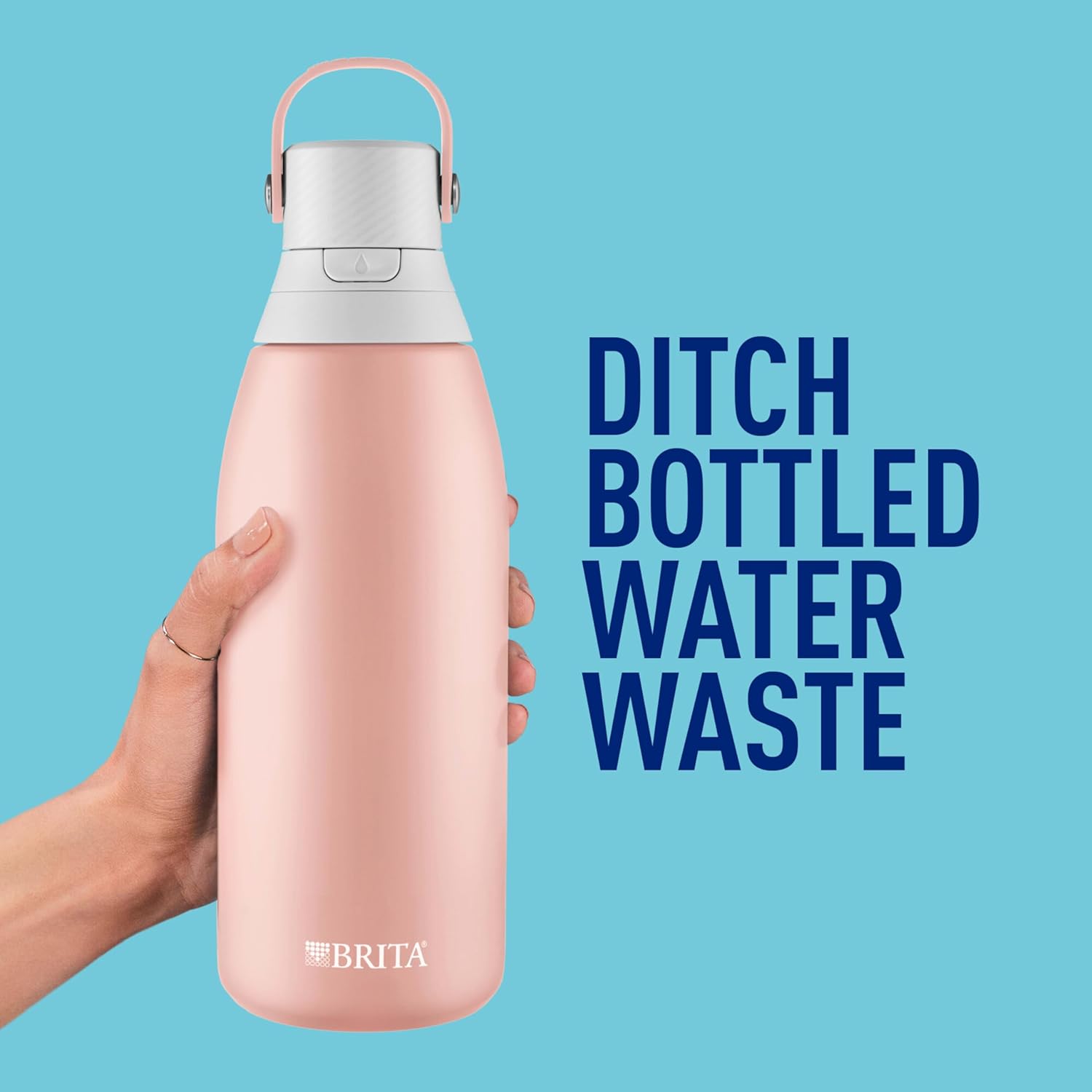 Brita Stainless Steel Premium Filtering Water Bottle, BPA-Free, Reusable, Insulated, Replaces 300 Plastic Water Bottles, Filter Lasts 2 Months or 40 Gallons, Includes 1 Filter, Rose - 32 oz - Image 6