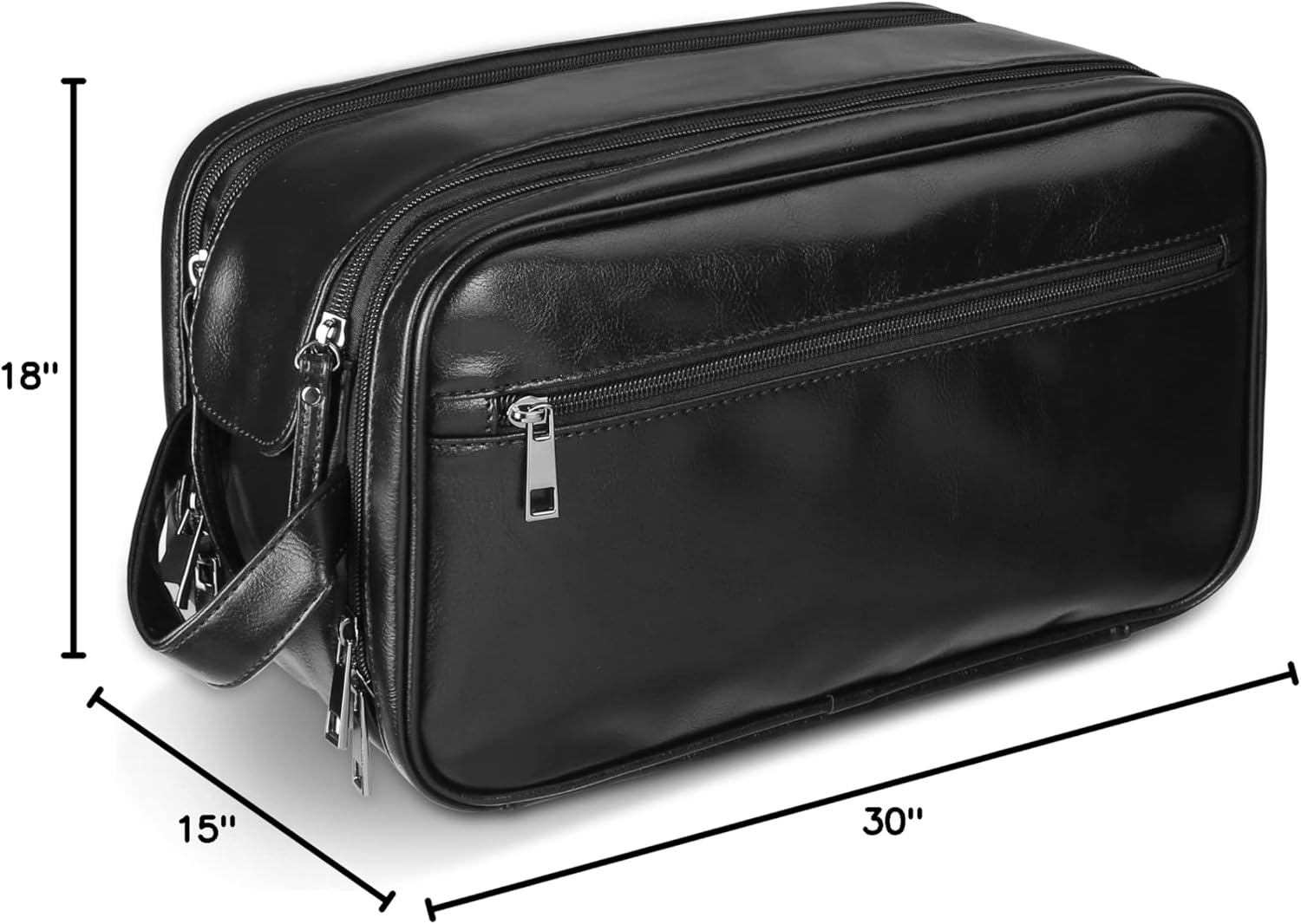 Personalized Leather Travel Toiletry Bag for Men, Large Travel Bathroom Shaving Dopp Kit, Large Cosmetic Bag Waterproof - Image 7