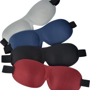 AccEncyc 4 Pcs Sleep Mask 3D Eye Mask for Sleeping Eye Covers for Back and Side Sleeper at Travel, Sleep, Airplane