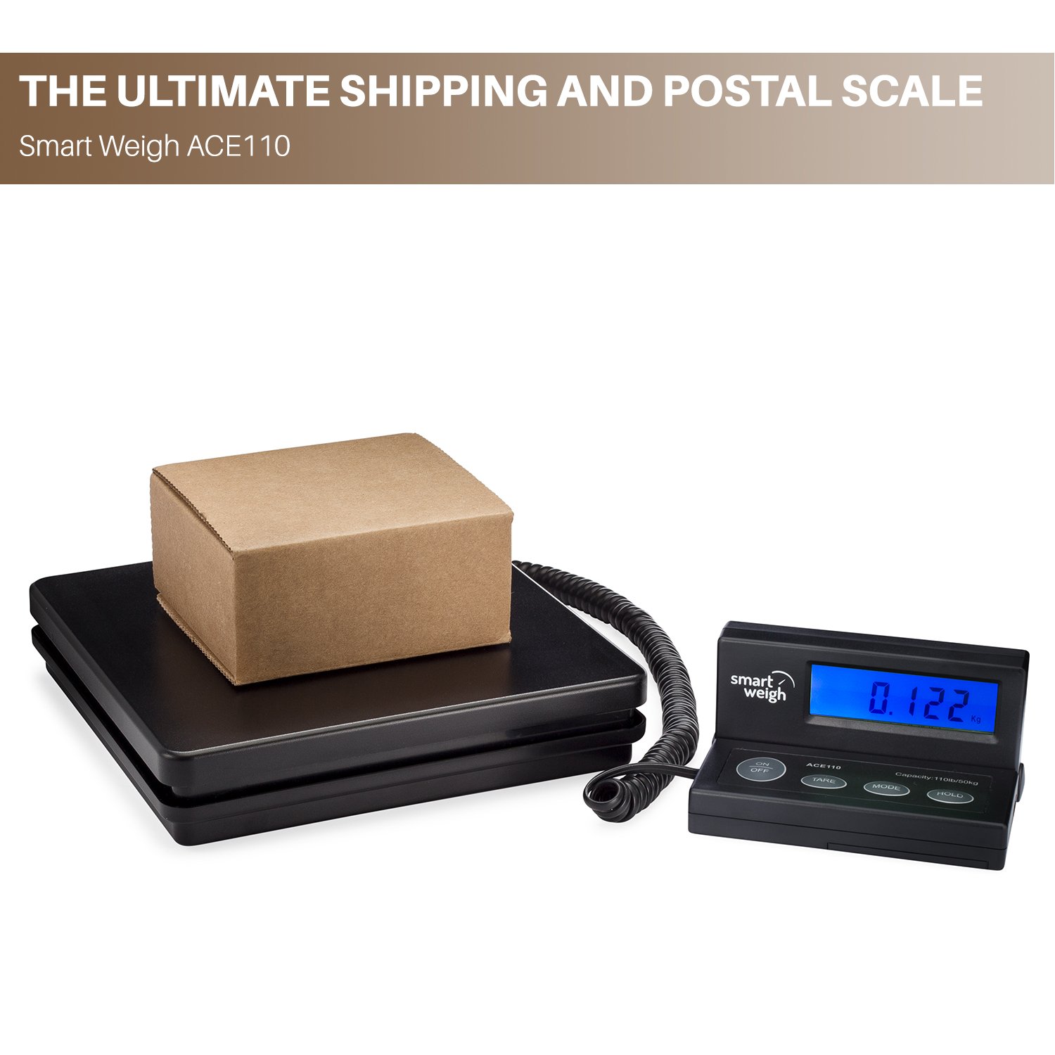 Smart Weigh Digital Postal Shipping Scale, 110lb/50kg to 0.1oz/2g Precision, Hold Function, Separate Wall-Mount Screen, AC Adapter & Batteries Included - Image 4