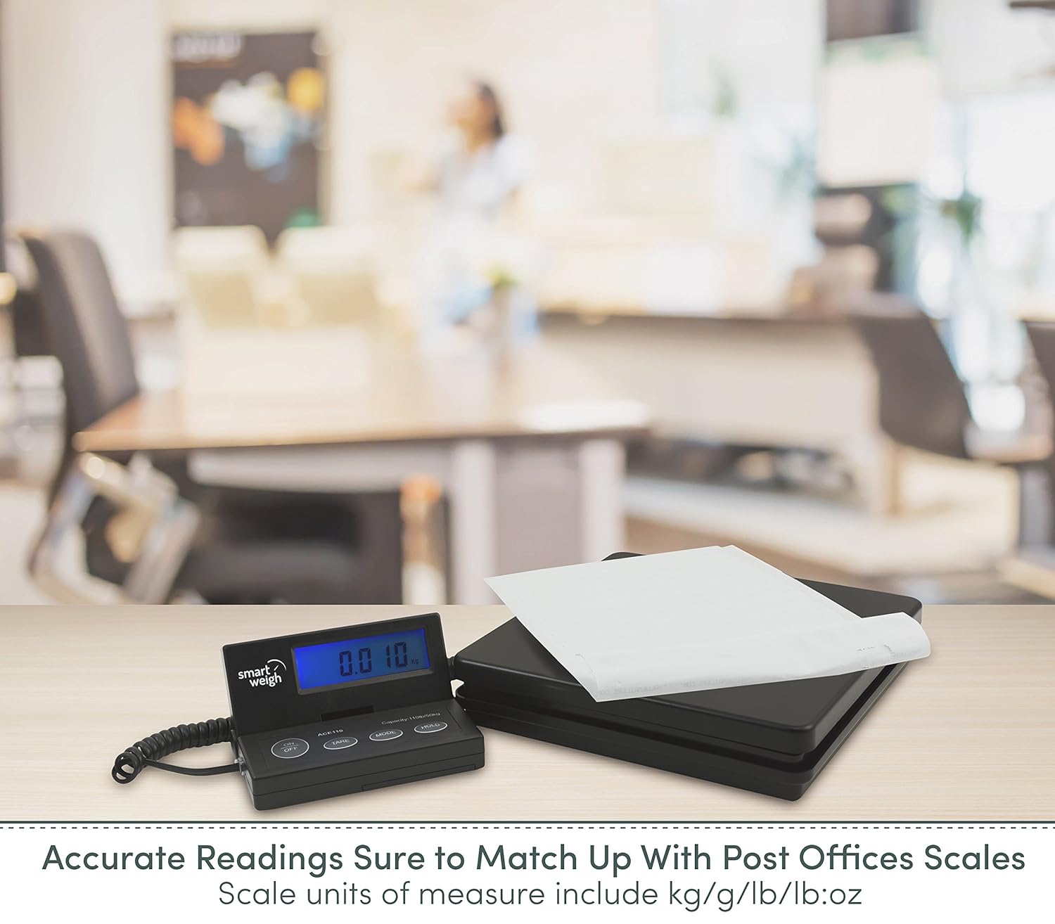 Smart Weigh Digital Postal Shipping Scale, 110lb/50kg to 0.1oz/2g Precision, Hold Function, Separate Wall-Mount Screen, AC Adapter & Batteries Included - Image 9