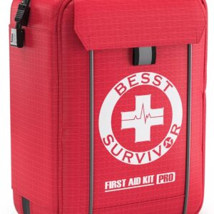Professional Trauma First Aid Kit - Military-Grade Labelled Compartments & MOLLE System for Workplace, Outdoor, Car, Boat, Hurricane Emergencies 265 Piece Emergency Necessities Kits