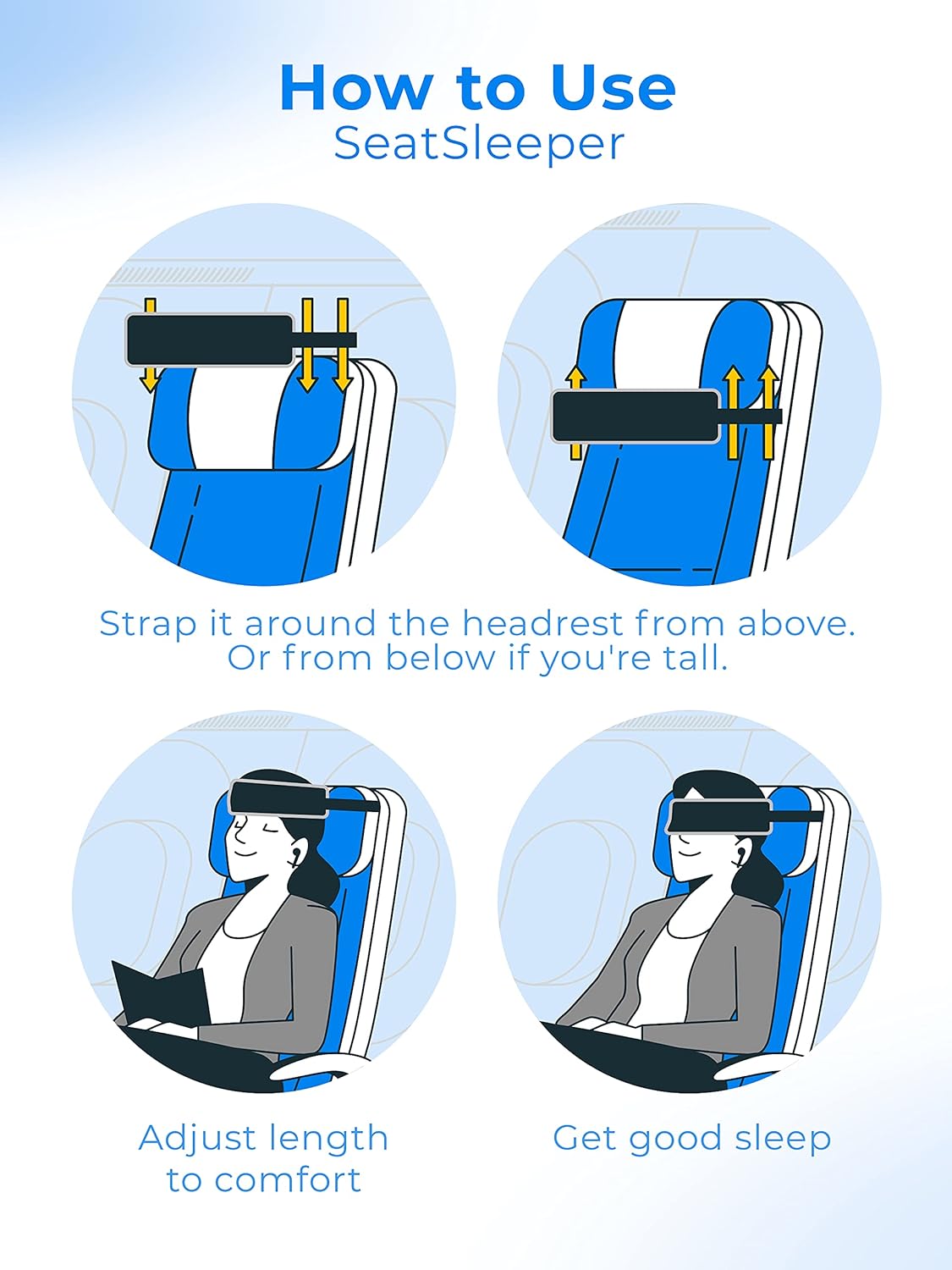 Travel Pillow Alternative Stops Bobbing | Airplane Head Straps and Car Support Band | Great on Travel Upright | Super Comfy Neck Support | Small & Compact - Image 5