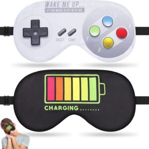 2 Pcs Sleep Eye Mask, Guys Blackout Sleeping Mask for Kids Adult Children's Travel Eye Mask Eye Cover Blindfold for Game